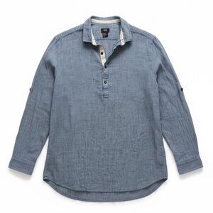 H&M blue striped long-sleeve shirt